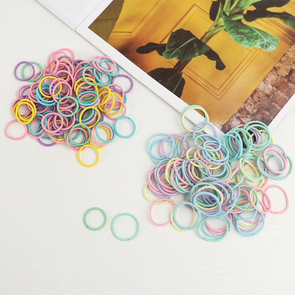 baby accessories basket 100Pcs/pack Colorful Mini Hair Ropes Cute Small Girl Ponytail Hair Holder Elastic Hair Ties Rubber Bands Kids Hair Accessories crochet baby accessories