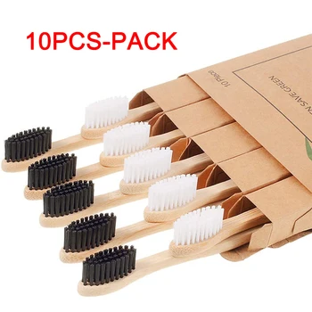 

Biodegradable Eco-Friendly Natural Bamboo Toothbrushes BPA Free Soft Bristles Compostable,Vegan Organic Reusable Wooden Toothbru