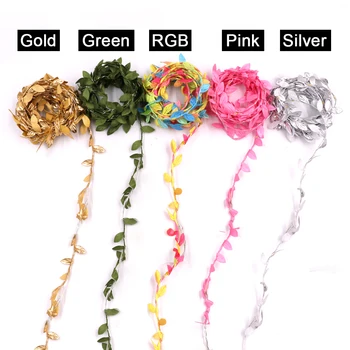 

4.5V LED String Lights Green Leaf Fairy Light Garland Vine String AA Battery Powered Wedding Party Home Decoration