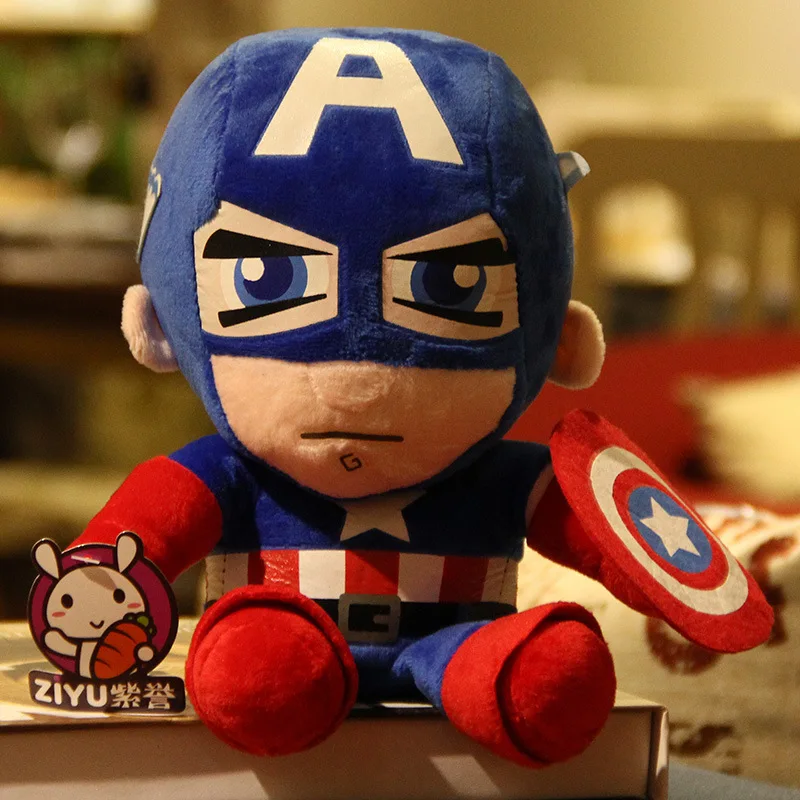 Супергерои Marvel, Мстители, Железный человек, Человек-паук, Капитан Америка, Супермен, Бэтмен, куклы, детские куклы, рождественский подарок - Цвет: Captain America