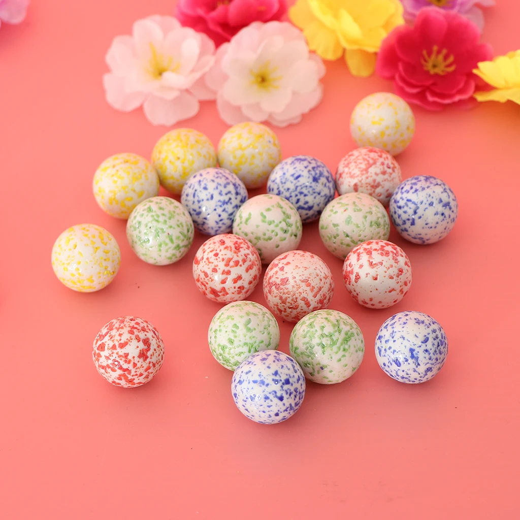 20 Pieces of 25mm Speckled Glass Marbles, Kids Traditional Ball Game Toy Vase & Fish Tank Decoration