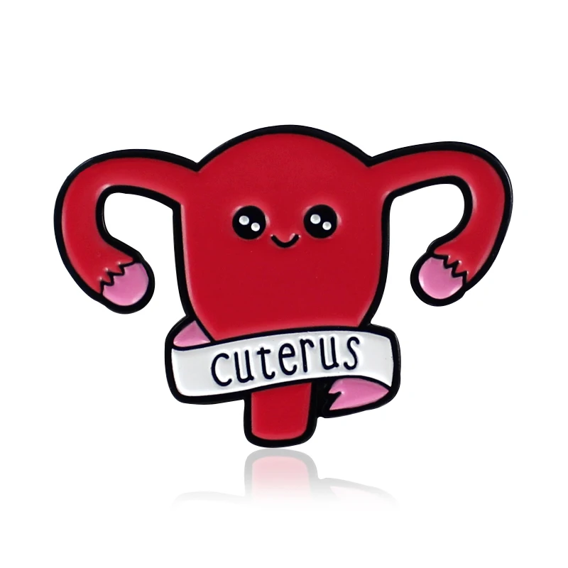 Феминизм ура! "Cuterus" матки Форма эмаль на булавке на Розовый и красный цвет Броши феминизм значки, брошки значок кнопки для врача подарок для новорожденных шпильки - Окраска металла: Style 3