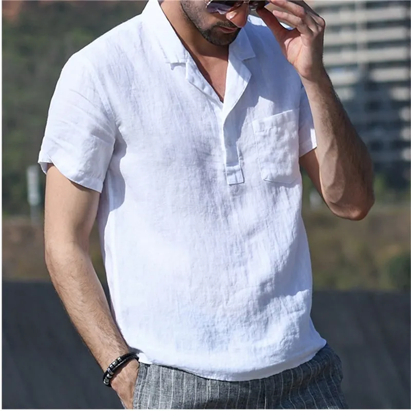 mens linen polo