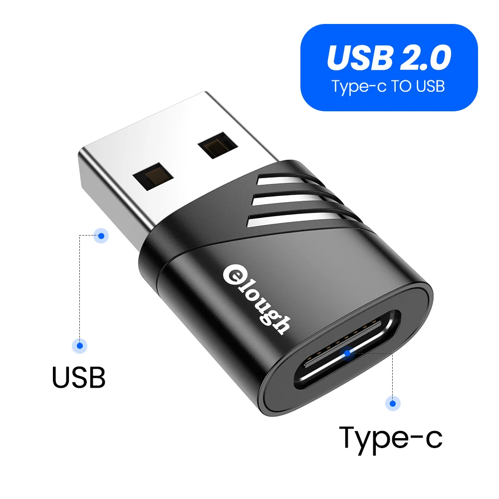 type c to iphone converter Elough OTG Type C To USB Adapter OTG USB-C Male To Micro USB Type-C Female Converter For Macbook Pro Xiaomi Samsung S20 usb converter for phone Adapters & Converters