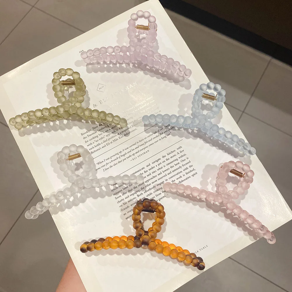 

2023 Korean New Hair Claw Barrettes For Women Fashion Girl Mette Geometric Hollow Out Headwear Hair Accessories Crab Hair Clip