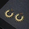 Stainless Steel Jewelry Geometric Earrings For Women Best Half Circle Spiked Femme Charm Earrings Party Best Wedding Gifts 3