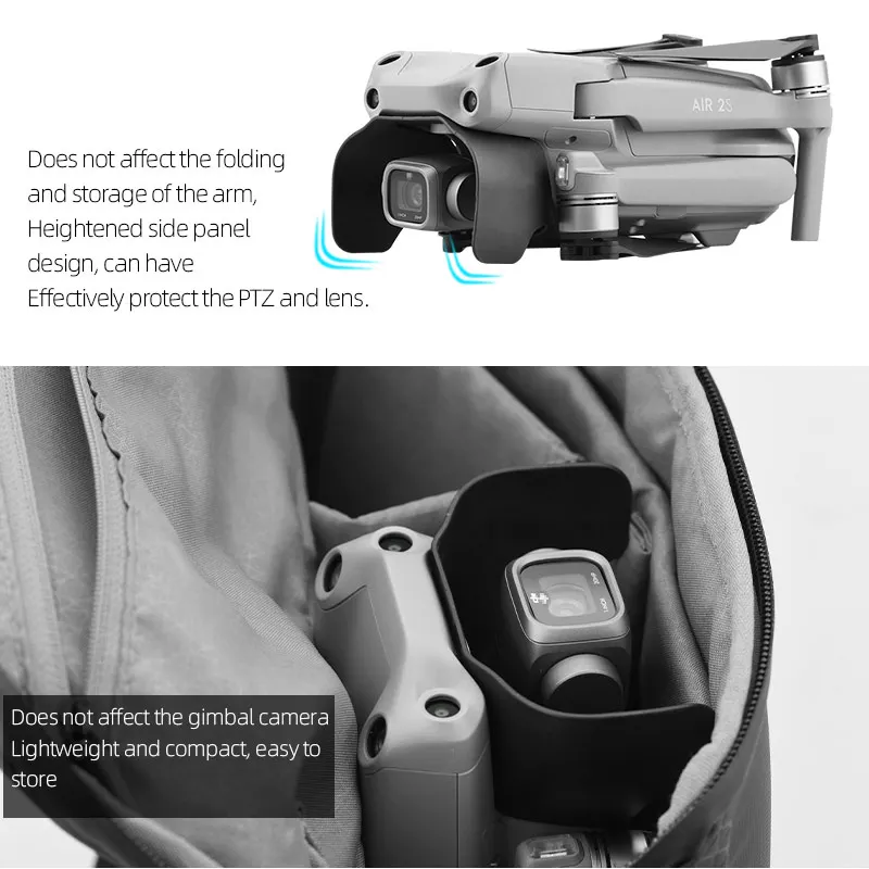 Hensych Per PGYTECH Paraluce Antiriflesso A Sgancio Rapido Per Mavic Mini / Mini 2, Leggero 4g, Copriobiettivo A U Per Foto E Video Senza Abbagliamenti