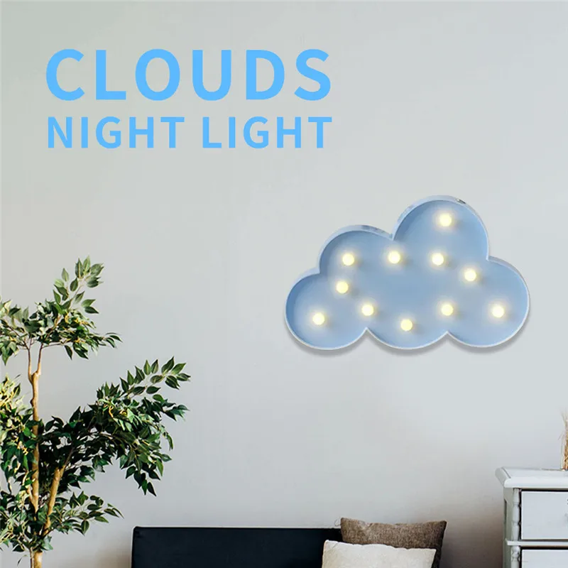 Cloud Lamp Shade Sign Night Light Children Bedroom Home Decoration Lamps lampe de chevet #3N08 (15)