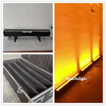 

with flycase 4pcs/lot 18*15w 5in1 bar led stage uplight strip linear bar led rgbwa washing wall lyre