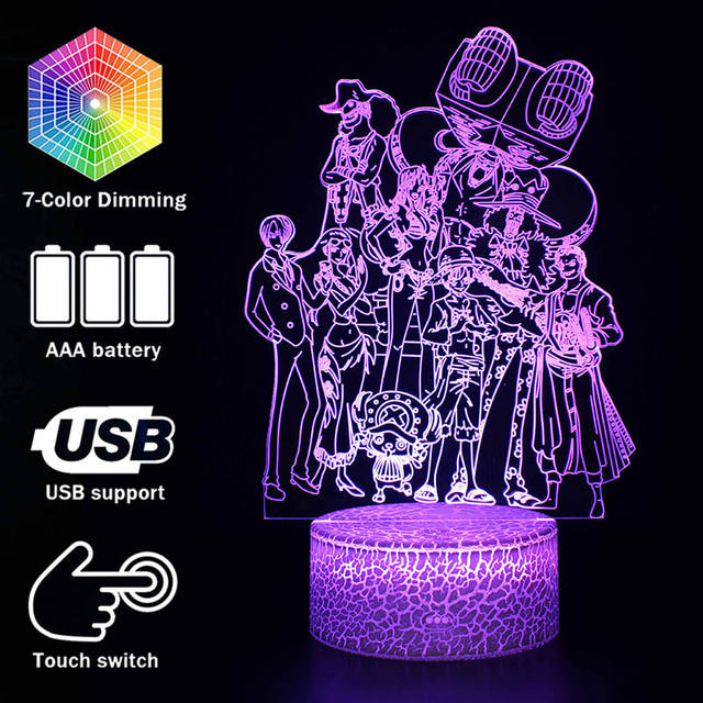 ONE PIECE THEMED 3D LED LAMP (19 VARIAN)