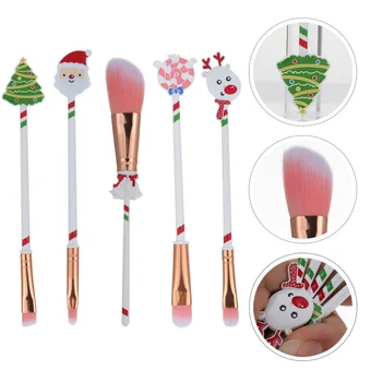 

5pcs Makeup Brushes Kit Christmas Face Multifunctional Foundation Brush Eye Makeup Brushes Blush Brush