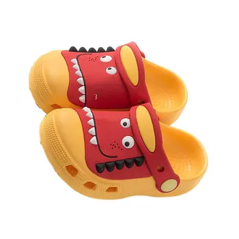 

Baby Slippers Cute Cartoon Home Breathable Anti Slip Wide Sole Toddler Clogs Indoor Outdoor Dinosaur Summer Beach Lightweight