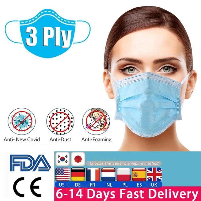 US $6.00  Wholesale 3 Layer Non-woven Dust Mask Thickened Disposable Mouth Mask Safety Antivirus Germ Feature