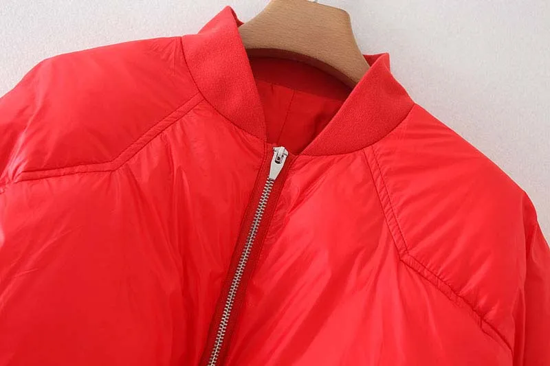 Негабаритный Красный Женский бомбер куртки Осень Зима с длинным рукавом парка женская Свободное повседневная Sustans короткая верхняя одежда YNZZU 9O003