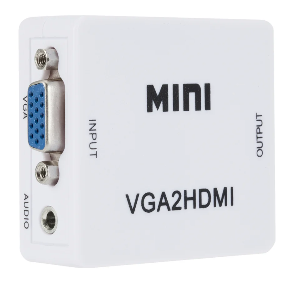 Vga To Hdmi Converter Portable Mini VGA to HDMI-compatible Converter VGA2HDMI Video Box Audio Adapter 1080P For Notebook PC HDTV Projector TV