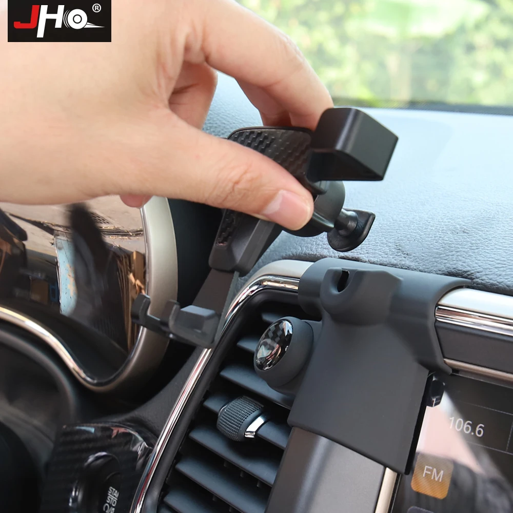 JHO Custom Fit Carbon Grain Gravity Car Air Vent Mobile Phone