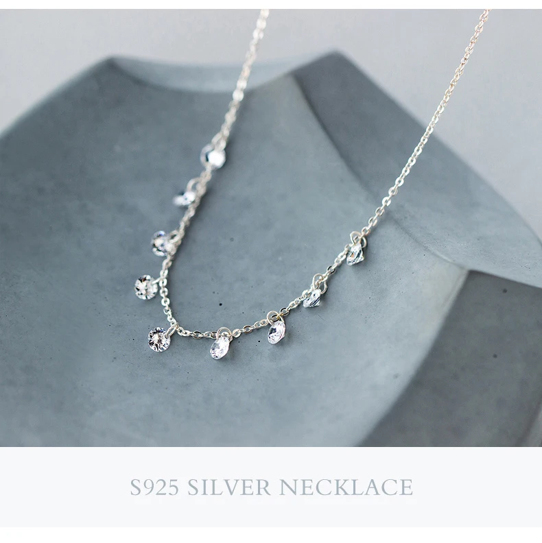 Colusiwei блестящее прозрачное CZ короткое ожерелье для женщин из стерлингового серебра 925 пробы модное элегантное колье ожерелье ювелирные изделия на подарок