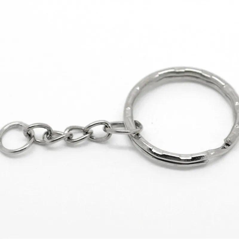 8 jahreszeiten Handmade Eisen Legierung Auf Keychain Lange Runde Split Schlüsselanhänger Silber Farbe Schmuck Machen Großhandel DIY 53mm, 30PCs – Detail 2