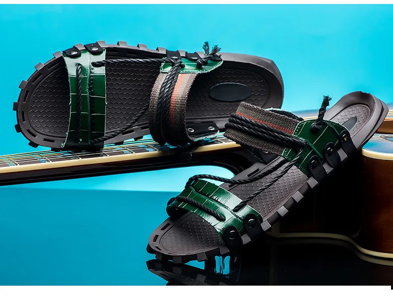 Large Size Summer Trend Sandals Men Genuine Leather Casual Sandals Men's Anti-slip Slippers Shoe