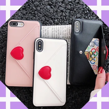 

For iPhone 11 Case For iPhone XR XS Max 7 8 Plus Fashion Heart Wallet PU Leather Card Slots For iPhone 11 Pro Max Silicon Case