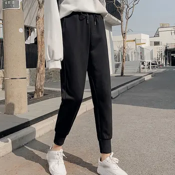 

Women Summer Pant New Style Pants Women Solid Color Casual Sweat Pants Loose Ankle Length Pants Harem Pants Sports2020