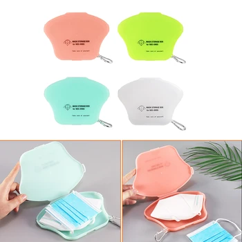 

Portable Mask Holder Face Mask Storage Box with Hook Dustproof Container Waterproof Mask Buckle Ear Hook Box