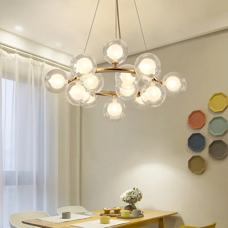 

Northern European-Style Light Luxury Living Room Lamps Furniture Modern Minimalist Restaurant Bedroom Chandelier Post-modern LED