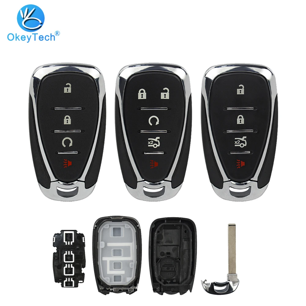 

OkeyTech for Chevrolet Cruze Lacetti Malibu XL Smart Car Key Shell Cover HU100 Uncut Insert Blank Blade 4 5 Button for Chevrolet