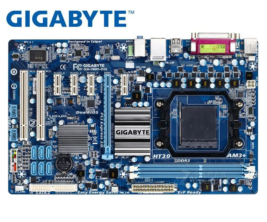 Оригинальная Материнская плата Gigabyte DDR3 Socket AM3 + 780T D3L материнские платы 16 Гб 760G для