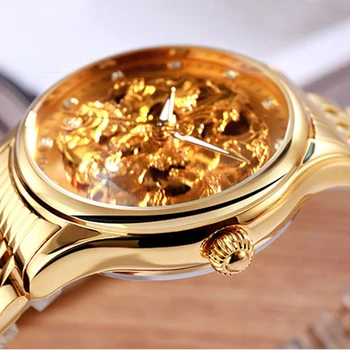 

Steed Automatic Mechanical Watches Men Skeleton Waterproof Luxury Brand Fashion Business Gold Wristwatch Man Relogio Masculino