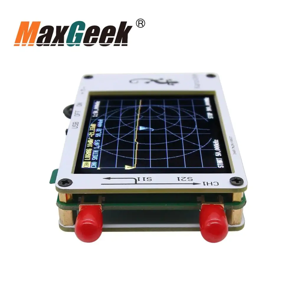 Векторный анализатор сети Maxgeek NanoVNA антенны для коротких волн HF VHF UHF Genius с ЖК