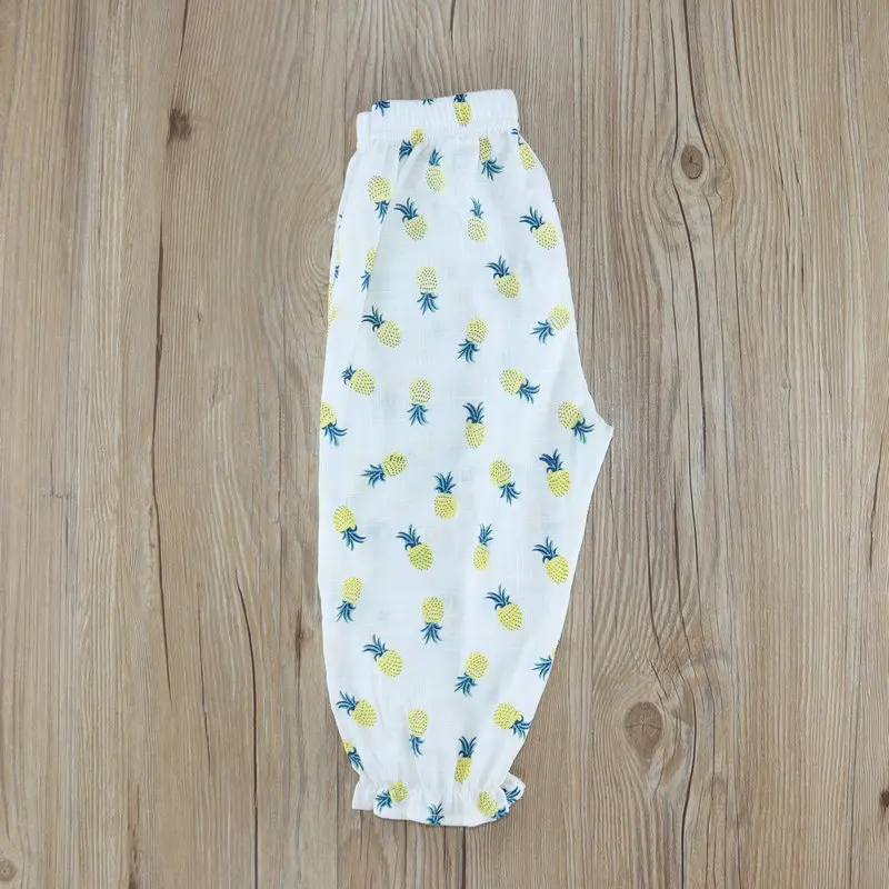 Full Printed Pineapple Girls Anti Mosquito Pants Summer Korean-style Baby Harem Pants Hot Selling Crawler