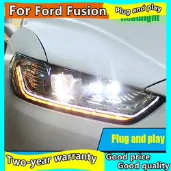 Автомобильный Стайлинг для Ford Fusion фар 2013-2017 Mondeo светодиодный головной фонарь H7 D2H Hid динамический сигнал биксеноновый светодиодный луч