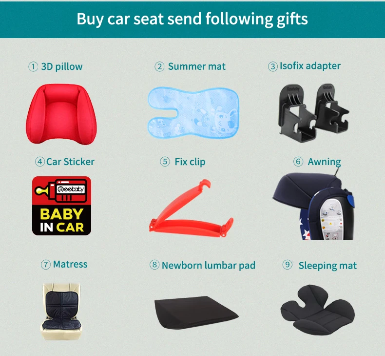 Reebaby 926 (grey) Children Car Safety Seat Adjustable Sitting and Lying Kids safety belt Booster Seat