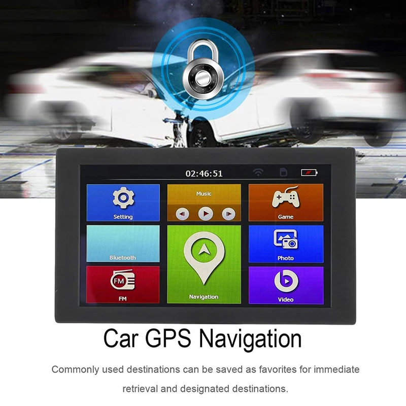 

Hot Car GPS Navigator 9 Inch FM Radio 256MB 8GB HD Touching Screen Voice Reminds J99