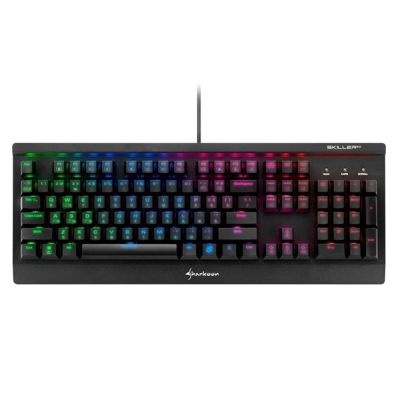 Клавиатура Sharkoon Skiller Mech SGK3 Brown механическая, проводная, подсветка RGB, USB, цвет: черный