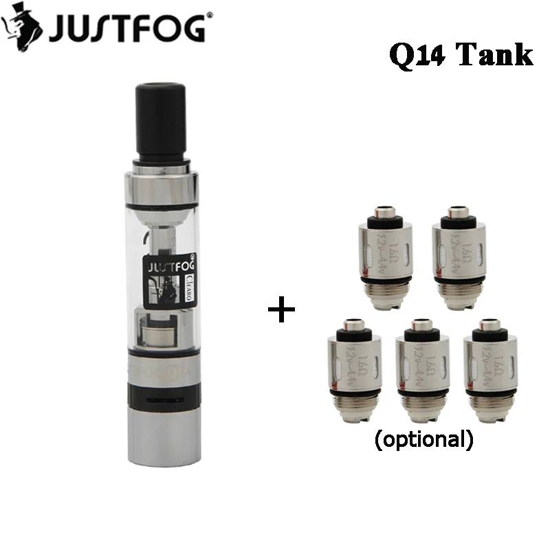 

Original Justfog Q14 Tank Clearomizer Pyrex Glass 1.8ml Atomizer with 1.6ohm Coil Head for Q14 Battery E Cigarette Vape