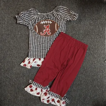 

CONICE NINI Cotton Selling Baby Outfits Sleeveless Kids Black And White Plaid And Red Pants Boutique Football Set