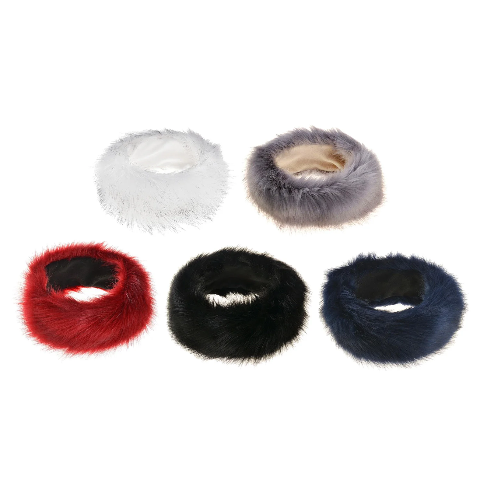 Winter Thick  Headband For Women Men Fur Hairband Russian Furry Earmuffs Elastic Turban Wide Headwear Ski Hats Accessories