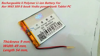 

904954 3.7V 3100mAh li Polymer Li-ion Battery For Aor W65 S09 E-book Vedio power bank Tablet PC mobile dvd Speaker 905055