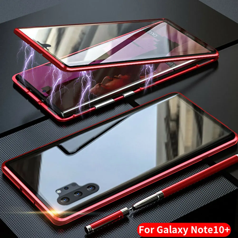 Магнитный абсорбционный Передний+ задний стеклянный чехол для samsung Galaxy Note 10 Plus 999