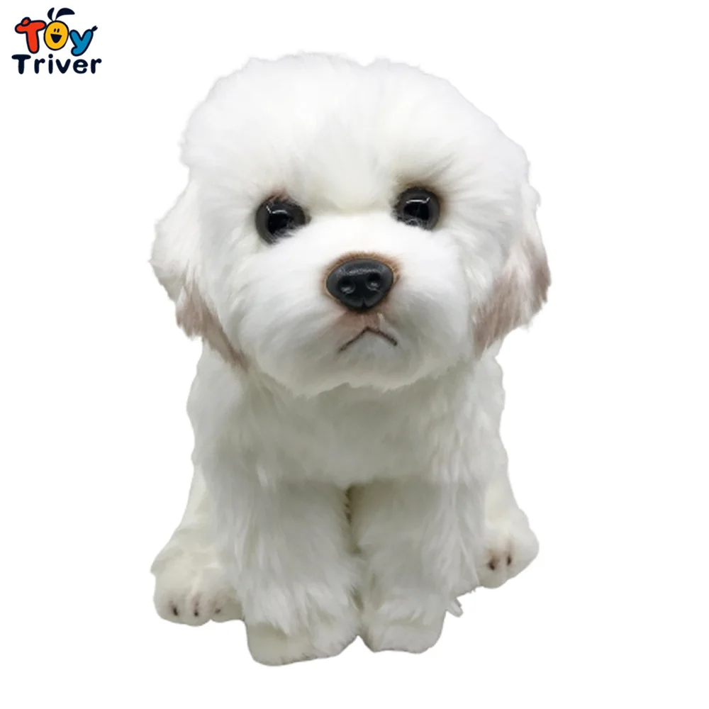 Nette Lebensechte Realistische Malteser Hund Plüsch Spielzeug Puppe D4H1 