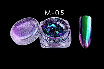 M05 1 коробка 0,2 г Хамелеон красочный порошок дизайн ногтей блеск лак зеркальная пудра Vtirka новая рукоделие Маникюр Красота пигмент - Цвет: M05
