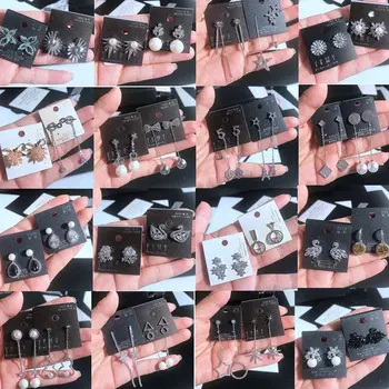 

30 Pairs/lot top quality fashion women earring lot wholesale luxury zircon women wedding earring jewelry lot 201109-99