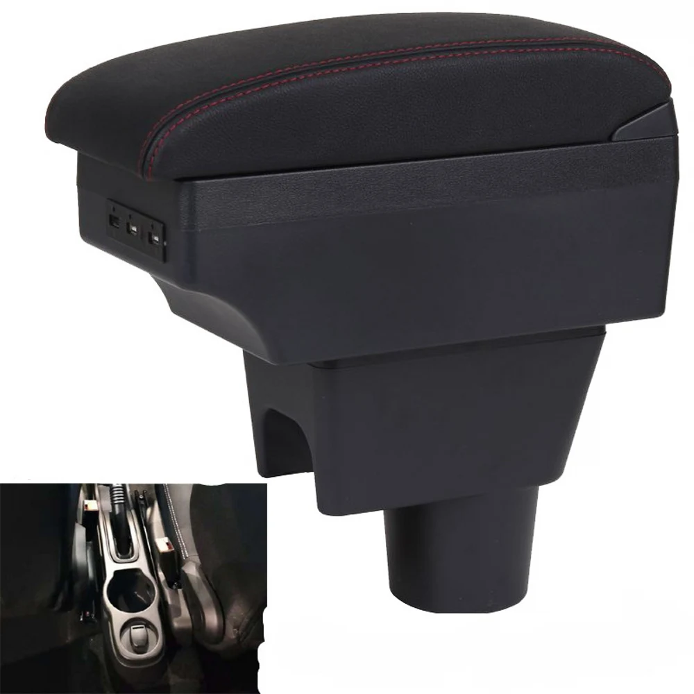 

For Nissan Terrano armrest box universal car center console modification accessories double raised with USB