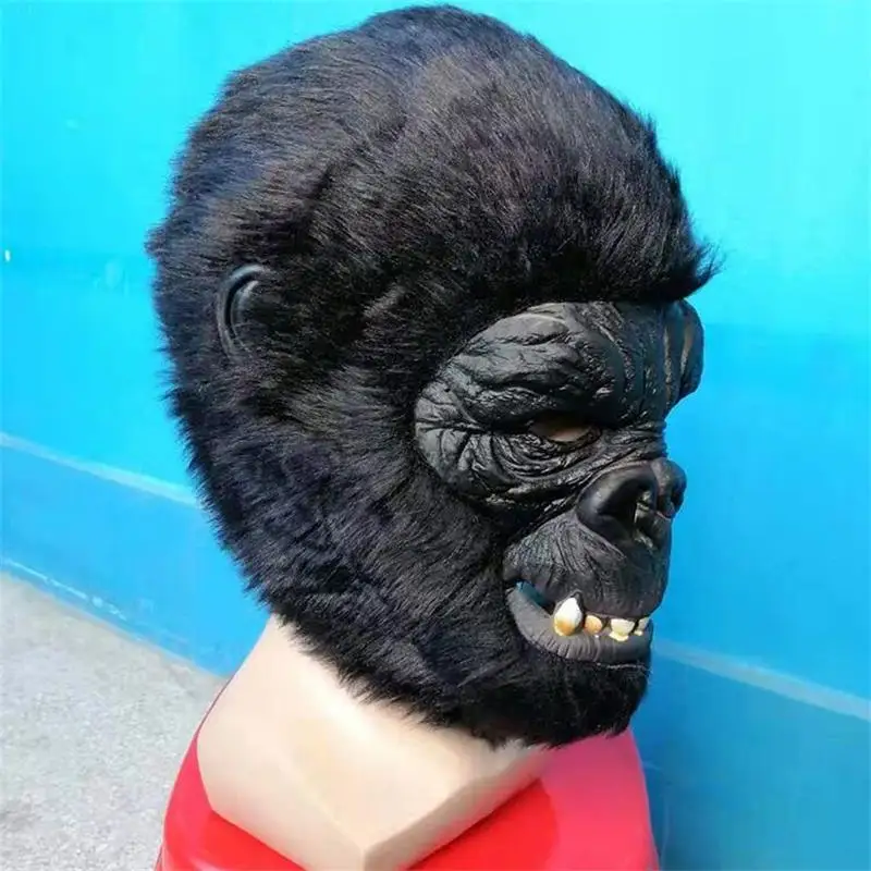 Mascara Macaco Chimpanzé Com Pelo Halloween Cosplay Fantasia Gorila