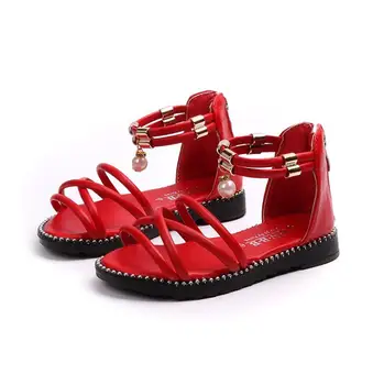 

Girls Roman Sandals New Summer Little Children Princess High-top Sandals Kids Gladiator Soft Bottom Party Sandal