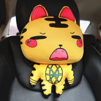 

Hot Sale 12 styles Cute Children Cartoon Plush Pillow Travel Pillow Cartoon Tiger Animal Car Headrest Head Pad Doll interior