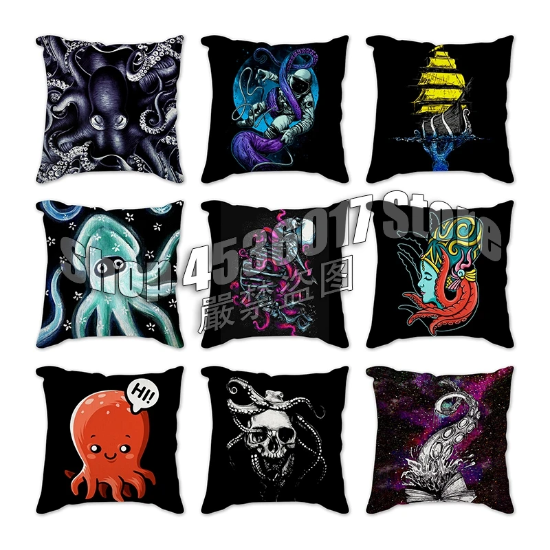

Cartoon octopus Pillowcase 45cm Cushion Cover Decor For Home Polyester Throw Pillowcases Printed Cushion Covers For Sofa