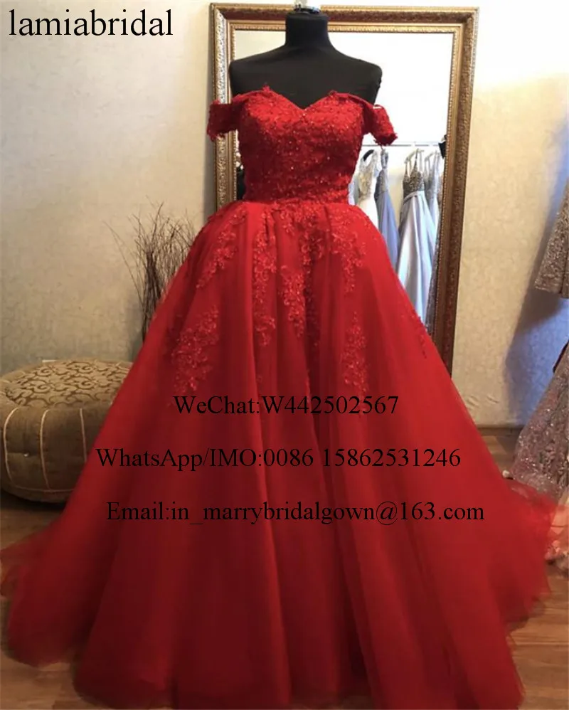Red Off Shoulder Cheap Prom Dresses A Line Vintage Lace Sequined Beaded Plus Size Girls vestidos de fiesta de noche
